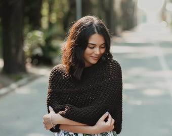 Brown Wool Bridal Wrap | Autumn Forest Wedding Cape