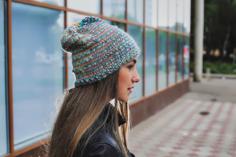 Womens hat Beanie hat Knit hats women Chunky knit hat Beanie womens Slouchy hat Winter hat Alpaca hat woman Crochet hat Colorful beanie