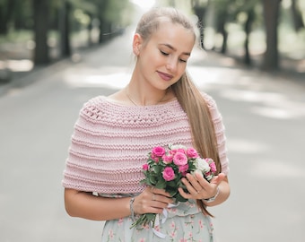 Pink Wool Bridal Sweater | Cozy Honeymoon Wrap