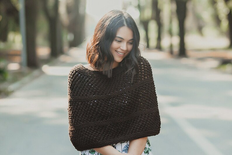 Crochet poncho Knit poncho Crochet shawl Cape coat Women poncho Knit cape Black poncho image 5