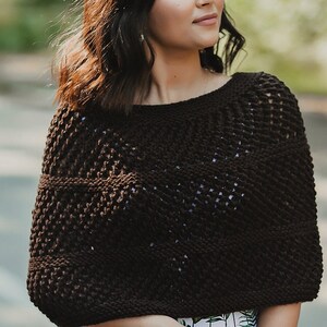 Crochet poncho Knit poncho Crochet shawl Cape coat Women poncho Knit cape Black poncho image 8