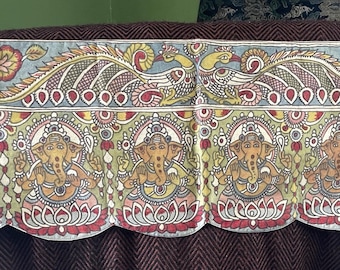 Hand Block Printed Toran from India - Green Background