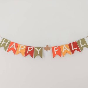 Happy Fall banner, Fall fireplace banner, Fall decor, Happy Fall sign, Happy Fall garland, Happy Fall bunting, Mantle banner, for fireplace