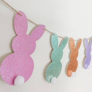 Easter garland, Bunny banner, Spring banner, fireplace decor, mantle banner, bunny garland, Spring decor, Easter bunny, Easter banner