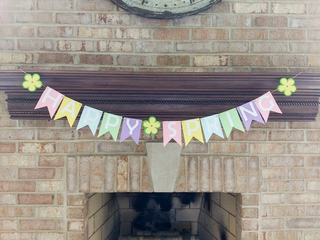 Spring Banner for Mantle, Spring Garland, Mantle Banner, Easter Banner ...