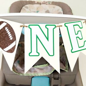 Girl Football high chair banner, football birthday decorations, first down banner, football birthday banner, First birthday decorations