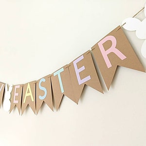 Happy Easter banner, Easter garland, paper easter banner, Easter photo prop, fireplace banner, mantle garland, Easter sign, Bunny banner image 7