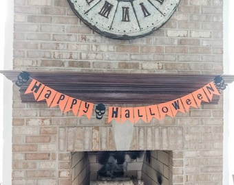 Halloween decorations, Happy halloween banner, halloween garland, halloween decor, Fall banner, Halloween party decor, Halloween photo prop