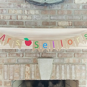 Teacher name banner, custom banner, Teacher gift, classroom decor, teacher decor, teacher appreciation, bulletin board ideas, classroom door