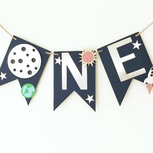 Space Banner, Space birthday party decorations, First trip around the sun, One high chair banner, astronaut birthday decor, Outer Space
