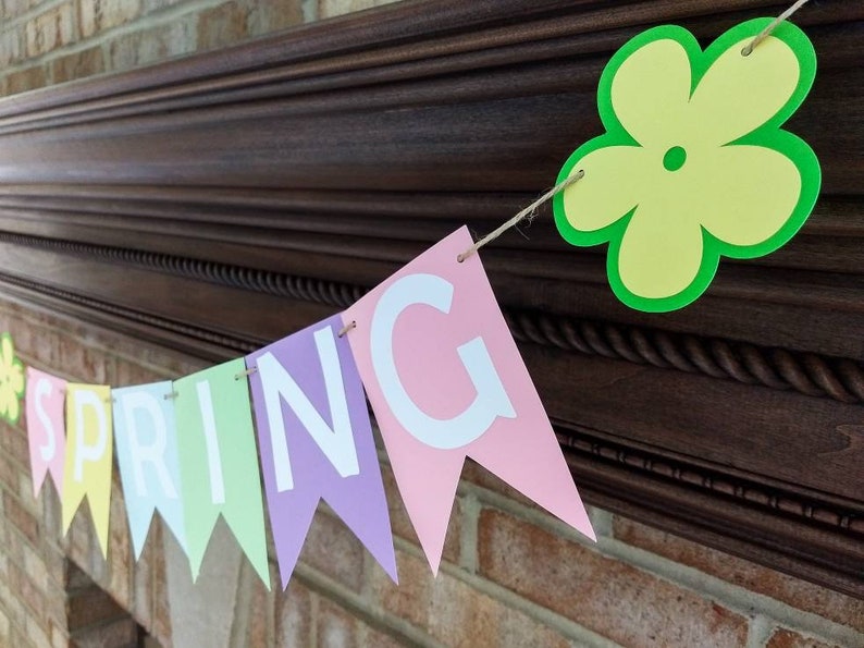 Spring Banner for Mantle Spring Garland Mantle Banner - Etsy