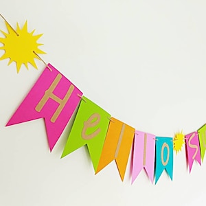 Summer banner, hello summer garland, summer home decor, hello summer sign, summer party decor, photo prop, fireplace banner, mantle garland