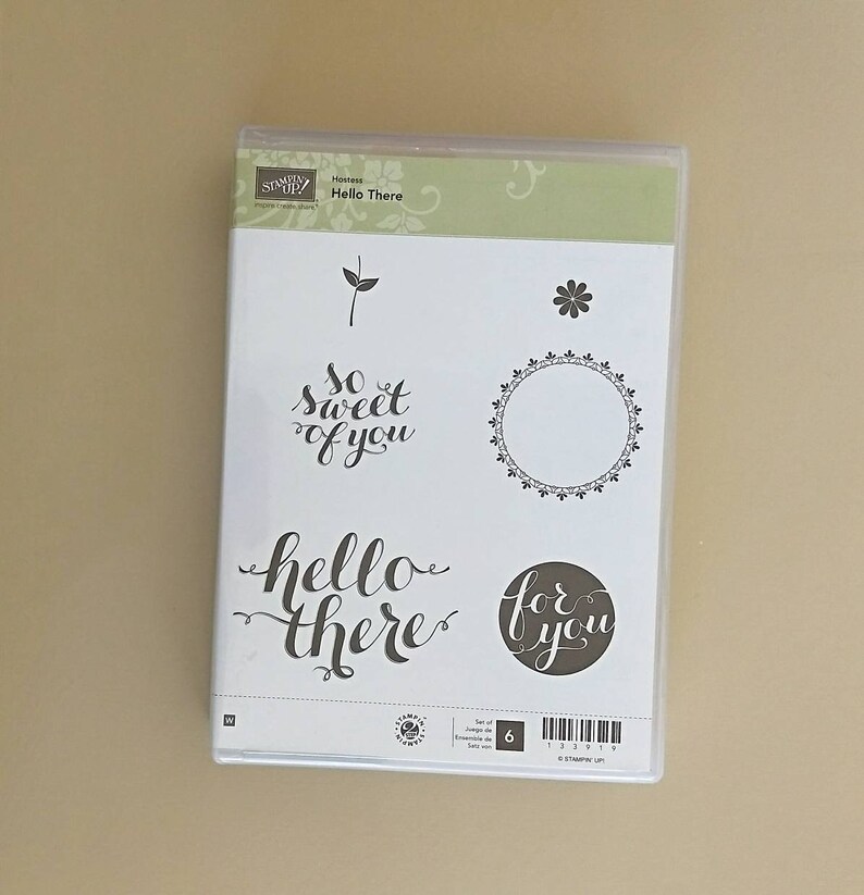 wood stamps hello there hello stamp flower stamp used stamps stampin up set Retired stampin up used stamp set thank you stamps