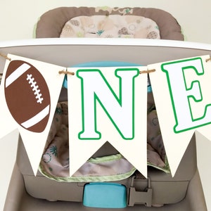 Football high chair banner, football birthday decorations, first down banner, football birthday banner, First birthday decorations