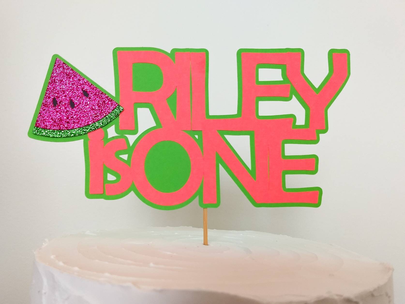 Watermelon cake topper First birthday cake topper One in a melon cake topper cake topper with name custom name 1st birthday