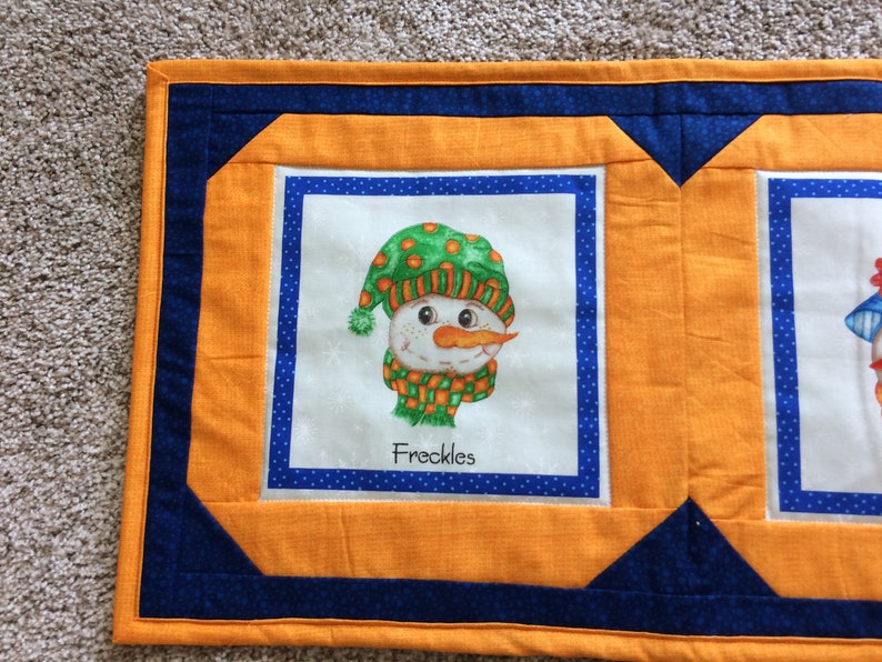 Cute Snowman Christmas Table Runner