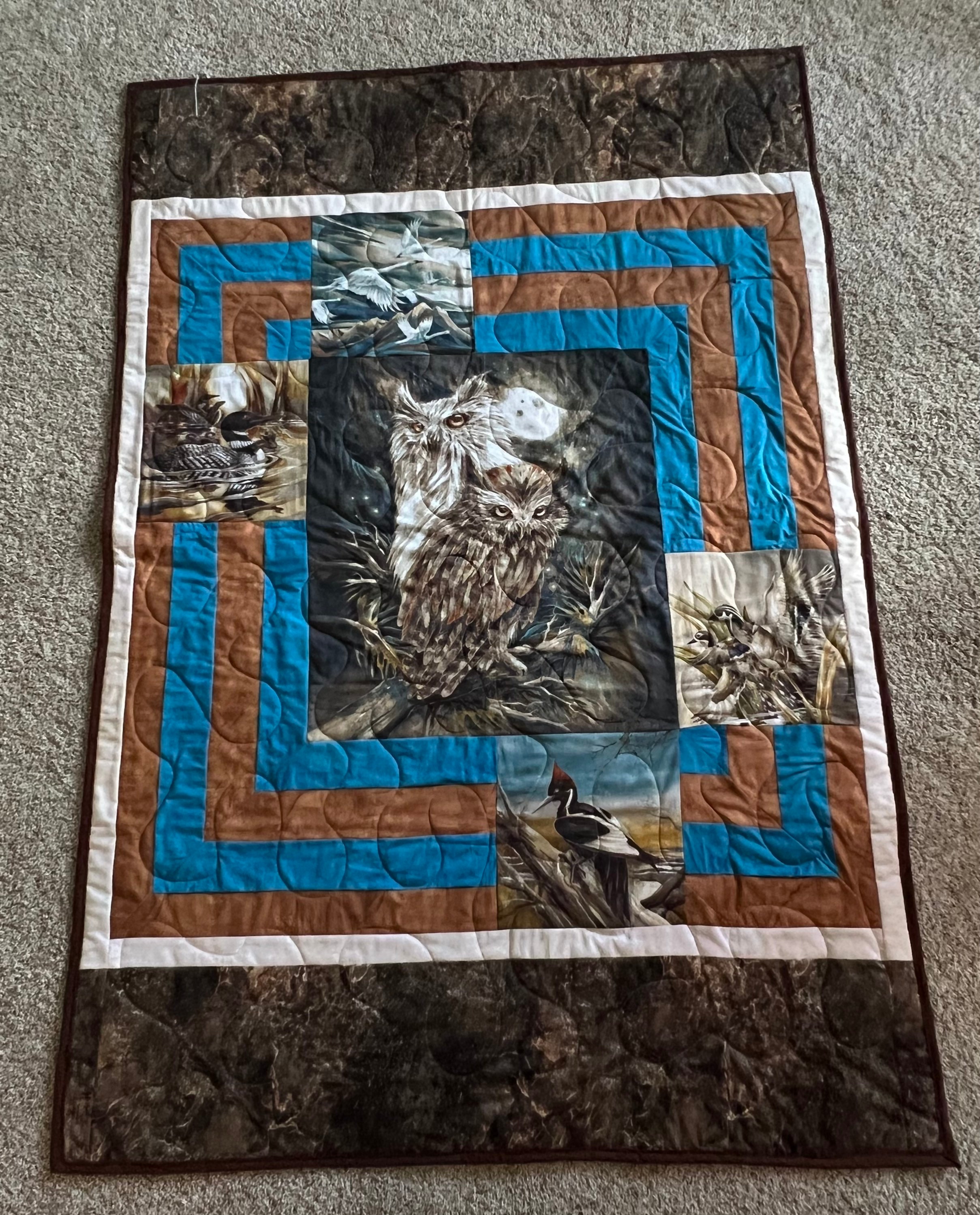 Owl/Wildlife Quilted Throw