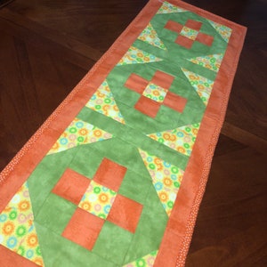 Orange Patchwork Table Runner
