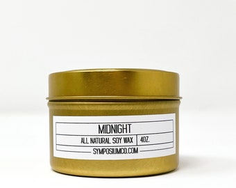 Midnight Gold Tin Soy Candle