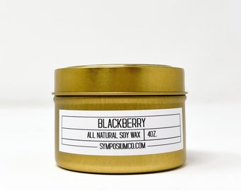 Blackberry Gold Tin Soy Candle