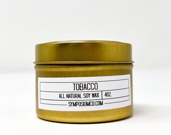 Tobacco Gold Tin Soy Candle
