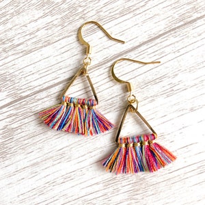 Mini Triangle Tassel Earrings image 4