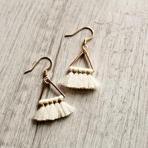 Mini Triangle Tassel Earrings image 1