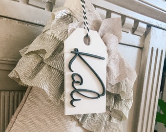 Personalized Wooden Stocking Tag | Custom Engraved Gift Tag | Wooden Tag Place Setting | Wooden Name Ornament | Wedding Place Card Setting