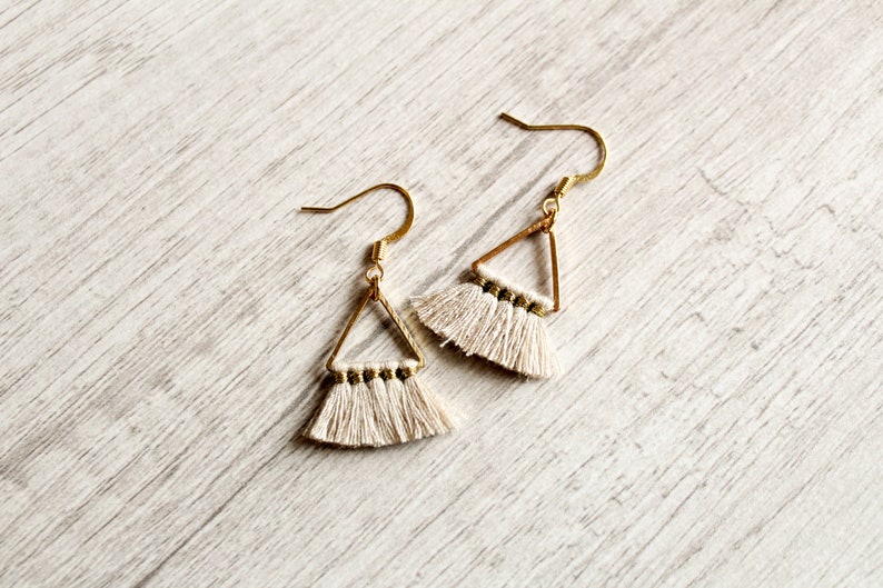 Mini Triangle Tassel Earrings image 7