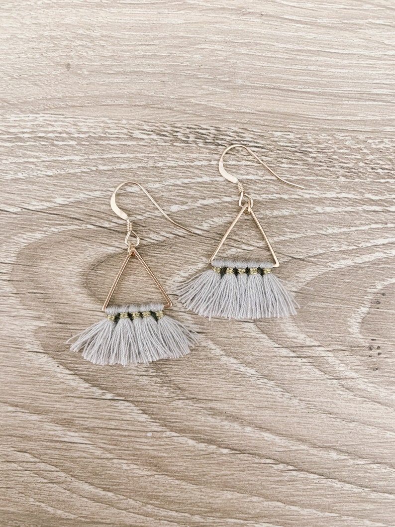 Mini Triangle Tassel Earrings image 10