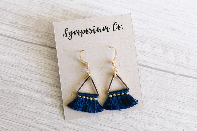 Mini Triangle Tassel Earrings image 6