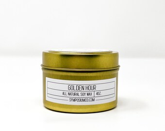 Golden Hour - 4oz. Gold Tin Soy Candle