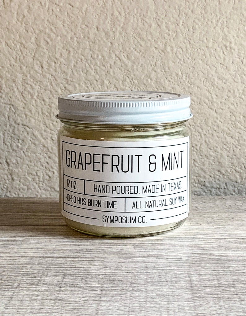 Grapefruit and Mint Soy Candle image 1