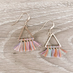 Mini Triangle Tassel Earrings image 9