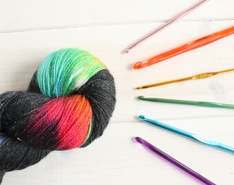 Reverse Rainicorn: hand dyed sparkle sock yarn