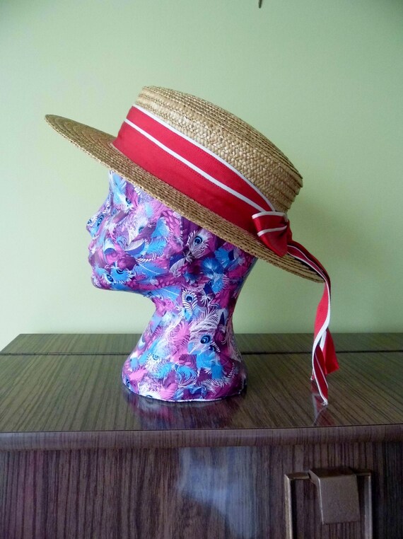 Vintage Laura Ashley Straw Boater
