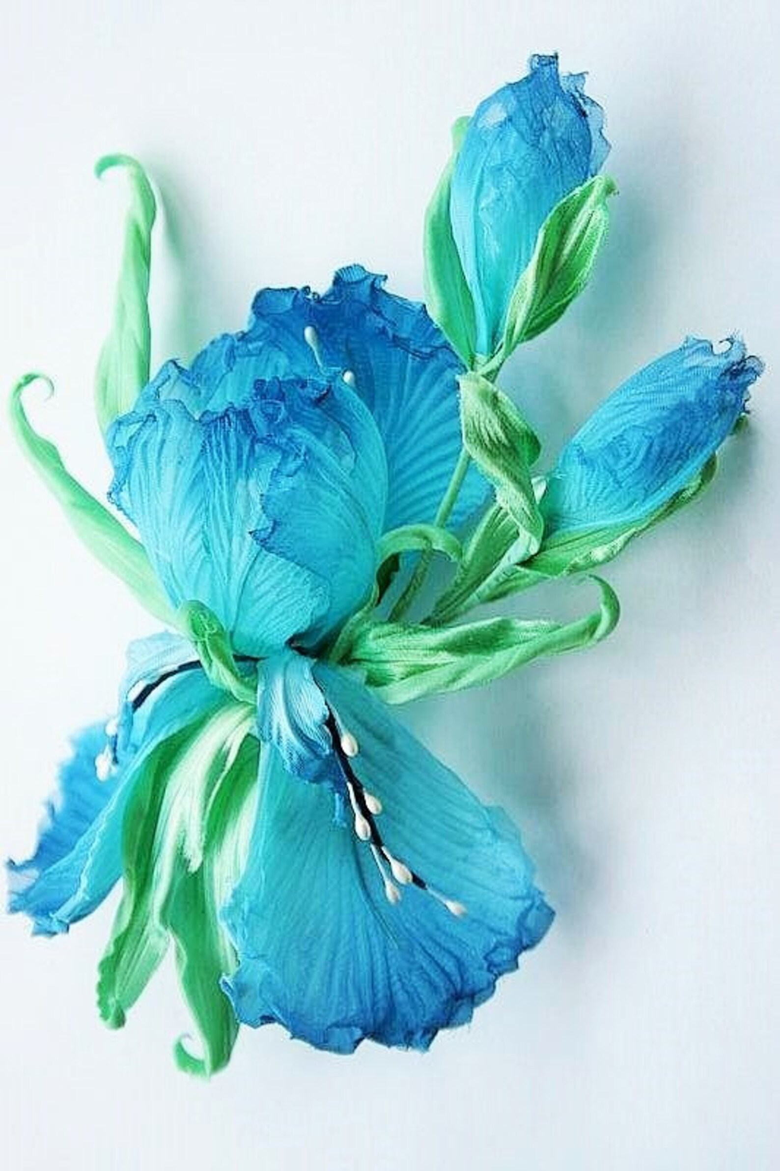Turquoise Iris flower hair accessories Floral Head Piece Etsy