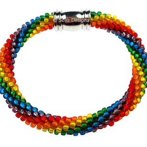 Complete Kit - Kumihimo 8 Strand Rainbow Pride LGBT Spiral Bracelet