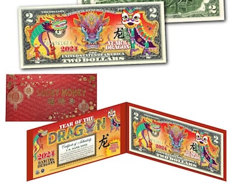 2024 Dancing Dragons Chinese New Year of the Dragon - Red Envelope & Folio - Fast Free Ship to U.S.