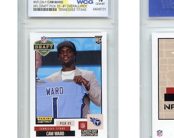 2025 Panini Cam Ward NFL Draft Pick #1 Rookie Card #NFLDN-1 - Graded Gem Mint 10