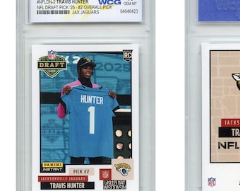 2025 Panini Travis Hunter NFL Draft Pick #2 Rookie Card #NFLDN-2 - Graded Gem Mint 10