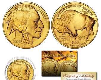 2023 American Buffalo 24K Gold Plated Privately Minted Non-Monetary Tribute Coin - Ships Fast & Free to U.S.