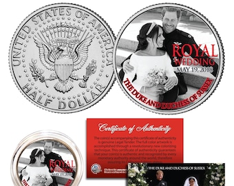 Prince Harry & Meghan Markle Official Royal Wedding JFK Coin "Black-White" Edition - Ships to U.S. Free and Fast