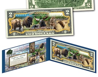 Yellowstone: First National Park 150th Anniversary * BIG 5 ANIMALS * Edition 2 Dollar Bill - Ships Fast and Free to U.S.