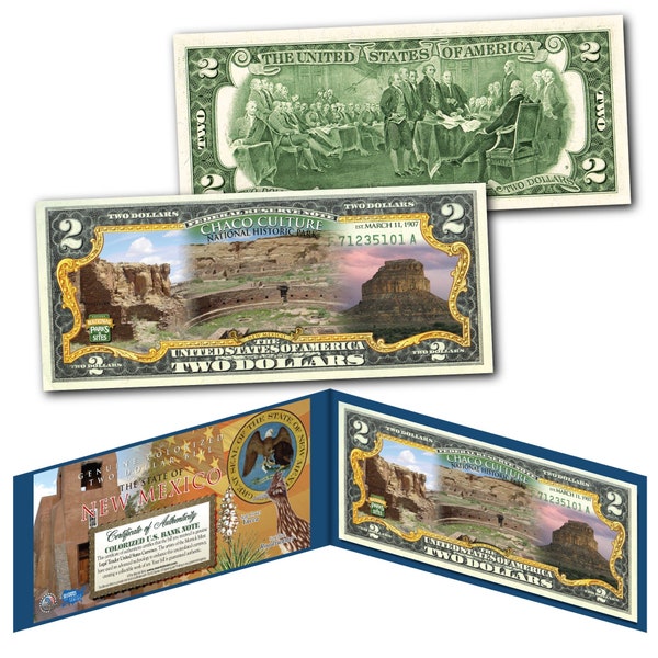 NEW MEXICO through So. CAROLINA - National Parks on Genuine U.S. Currency 2.00 Bill -Choose Park