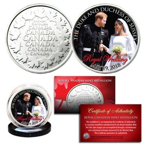 Prinz Harry & Meghan Markle offizielles Hochzeitsporträt ""Look of Love"" Edition Royal Canadian Mint Medallion - Schiffe in die USA Kostenlos und schnell."