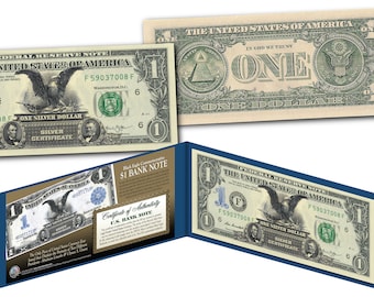 1899 Black Eagle One-Dollar Silver Certificate Designed on Modern ONE (1) Dollar Bill - Ships Fast & FREE to U.S.