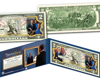 Barack OBAMA * LEGACY * 2 Dollar Bill - Genuine Legal U.S. Tender - Ships Fast and FREE to U.S.!