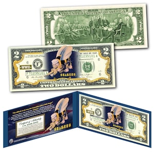 NAVY SEABEES Two Dollar Bill on Genuine U.S. Currency - Ships Fast and FREE to U.S.