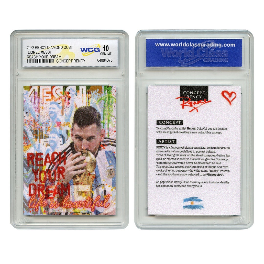 2022 Lionel Messi Argentina Soccer Champion Diamond Dust Rency Card Gem